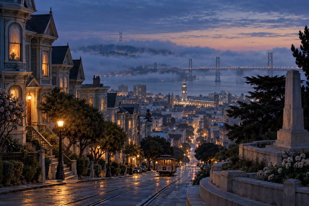 AI-created editorial interpretation of San Francisco in San Francisco